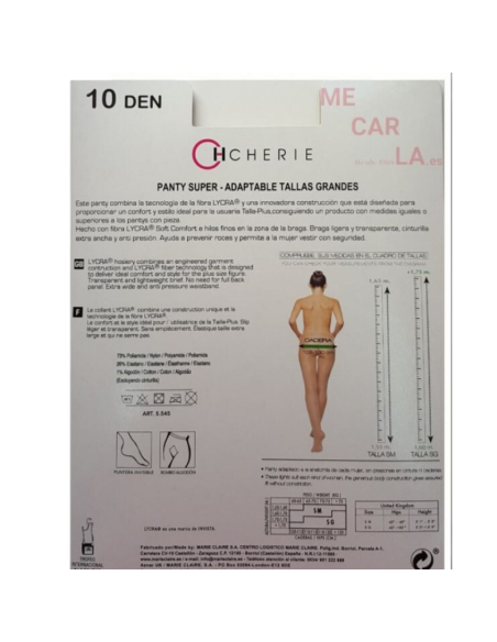 Panty tallas grandes 10DEN CHERIE