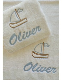 TOALLA PERSONALIZADA BEBÉ BARQUITO